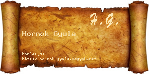 Hornok Gyula névjegykártya