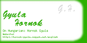 gyula hornok business card